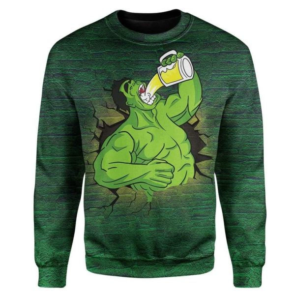 St. Patrick's Day Hulk Drinks Beer 3D All Over Print Shirt Apparel