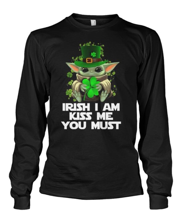 Baby Yoda Hug Irish Leaf Irish I Am Kiss Me You Must Happy Patrick's Day Shirt Apparel