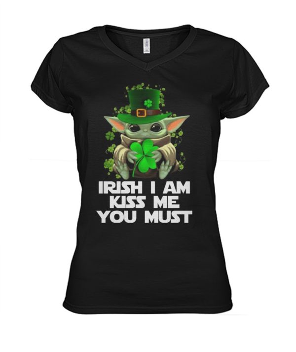 Baby Yoda Hug Irish Leaf Irish I Am Kiss Me You Must Happy Patrick's Day Shirt Apparel