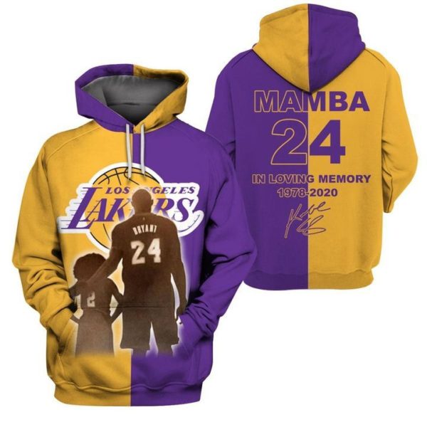 Kobe Bryant and Daughter Mamba 3D Hoodies, 3D T Shirt Apparel