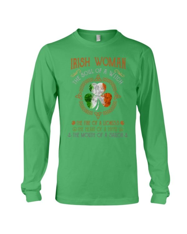 Irish Woman The Soul Of A Witch The Fire Of A Lioness Shirt Apparel