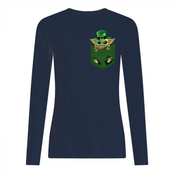 Patrick's Day with Baby Yoda In A Mini Poket Shirt Apparel