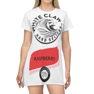 White claw Hard seltzer RASPBERRY Halloween Costume Dress Apparel