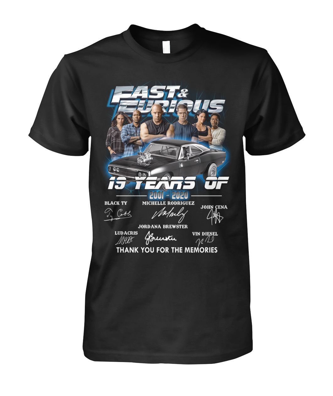 Fast and Furious 19 Year 2001 2020 Signatures Thank You For The Memories Shirt Apparel Fast and Furious 19 Year 2001 2020 Signatures Thank You For The Memories Shirt Apparel