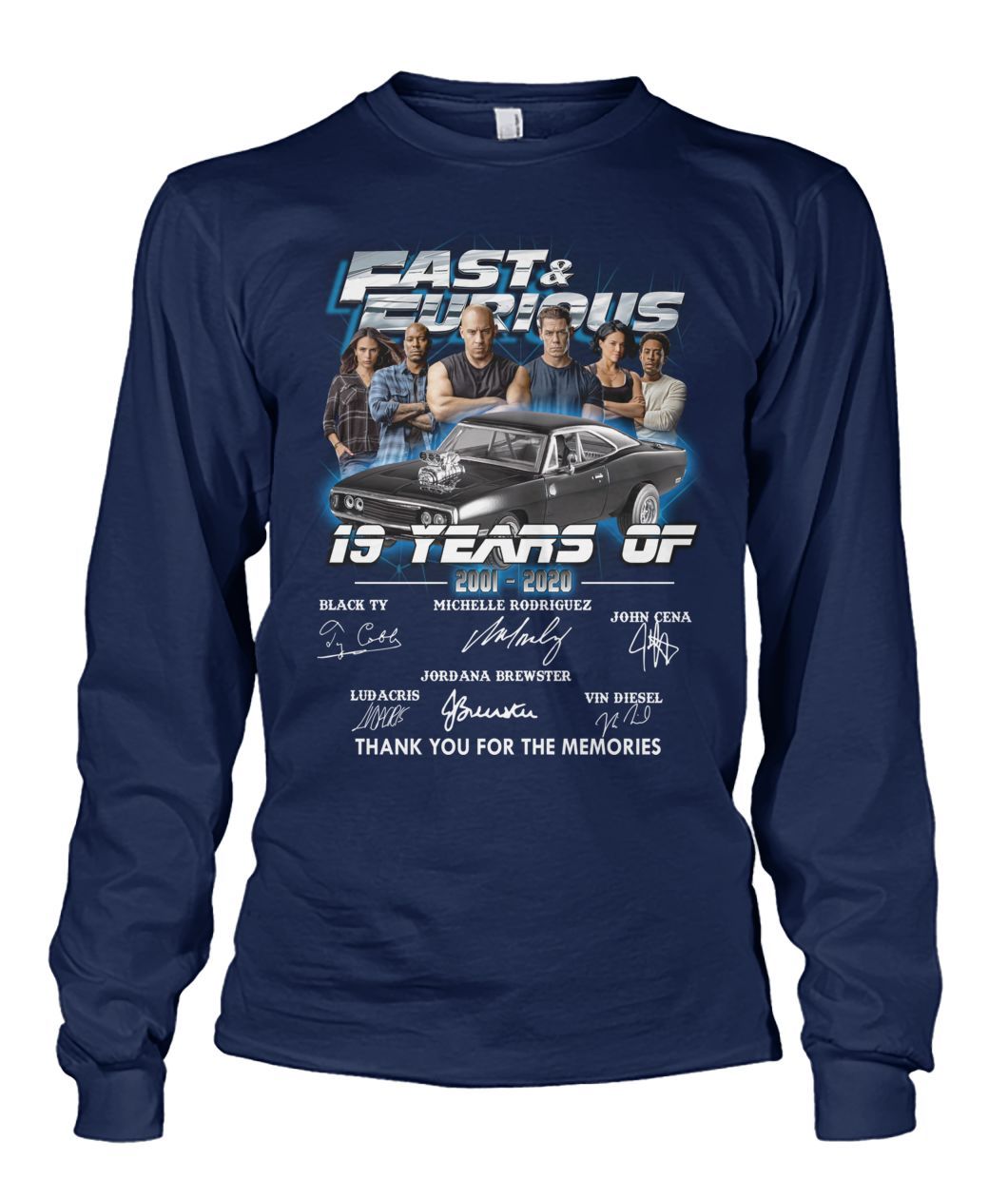 Fast and Furious 19 Year 2001 2020 Signatures Thank You For The Memories Shirt Apparel Fast and Furious 19 Year 2001 2020 Signatures Thank You For The Memories Shirt Apparel