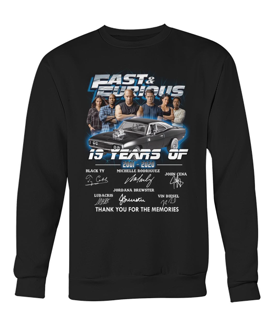 Fast and Furious 19 Year 2001 2020 Signatures Thank You For The Memories Shirt Apparel Fast and Furious 19 Year 2001 2020 Signatures Thank You For The Memories Shirt Apparel