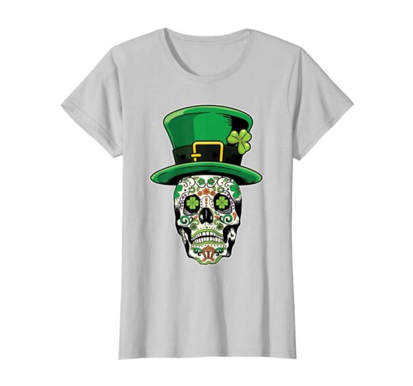 Sugar Skull Saint Patricks Day of Dead T Shirt Apparel