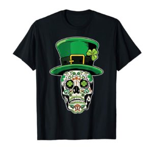 Sugar Skull Saint Patricks Day of Dead T Shirt Apparel