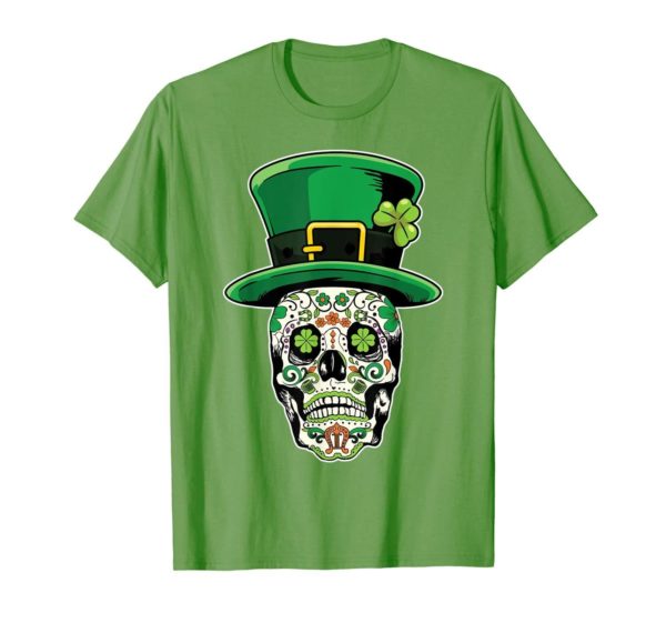 Sugar Skull Saint Patricks Day of Dead T Shirt Apparel