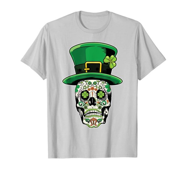 Sugar Skull Saint Patricks Day of Dead T Shirt Apparel