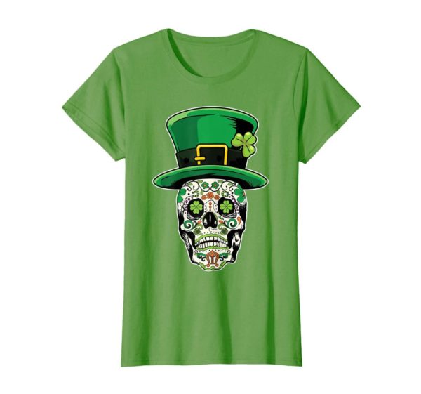 Sugar Skull Saint Patricks Day of Dead T Shirt Apparel