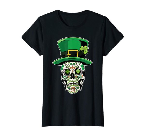 Sugar Skull Saint Patricks Day of Dead T Shirt Apparel