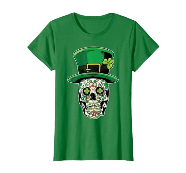 Sugar Skull Saint Patricks Day of Dead T Shirt Apparel