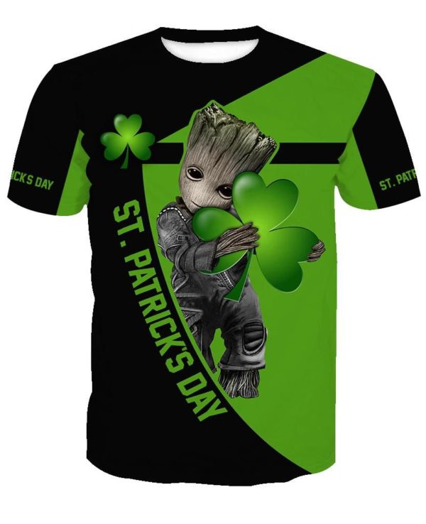 Baby Groot Hug Irish Leaf 3D All Over Print Apparel