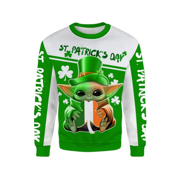 Irish Saint Patrick’s Day Baby Yoda All Over Print 3D Shirt Apparel