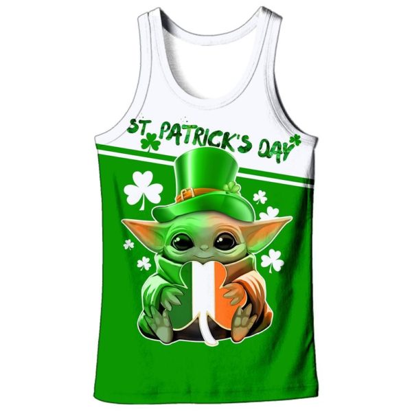 Irish Saint Patrick’s Day Baby Yoda All Over Print 3D Shirt Apparel