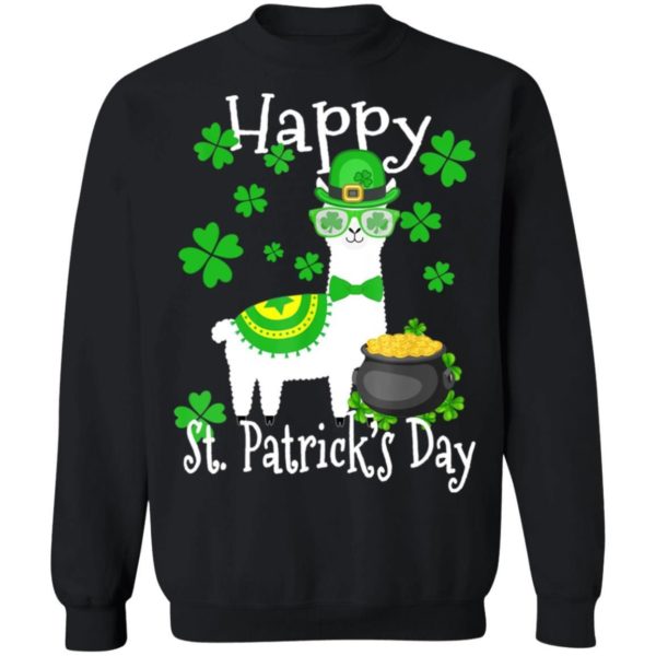 Llama Shamrock Leprechaun Happy St Patrick’s Day Funny Shirt Apparel