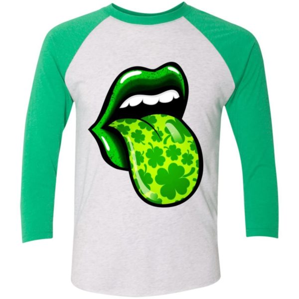 Women Lips St Patrick’s Day Shamrocks Four Leaf Shirt Apparel