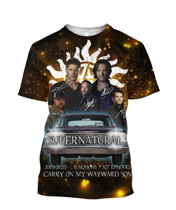 Super Natural Carry On My Wayward Son 3D All Over Print Shirt Apparel