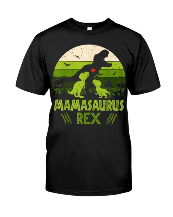 Vintage Retro 2 Kids Mamasaurus Dinosaur Lover Classic Shirt Apparel