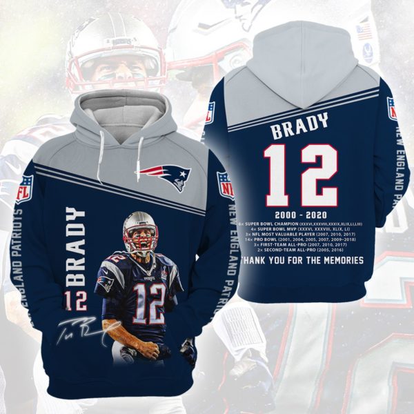 Tom Brady Thank You For The Memories 3D Hoodie Apparel