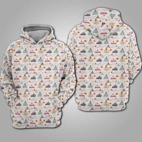 Cute 3D Hoodie For Camping Lovers Apparel