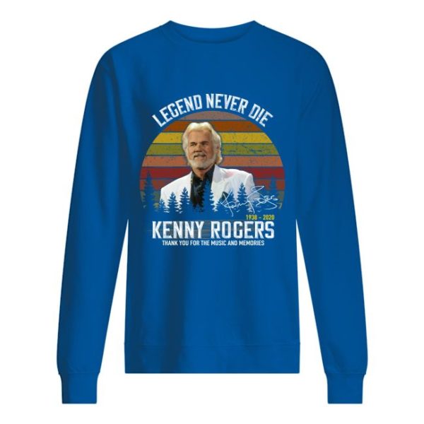 Legend Never Die 1938 2020 Kenny Rogers Thank You For The Music And Memories Shirt Apparel