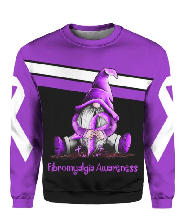 Gnome Fibromyalgia Awareness 3D All Over Print Shirt Apparel