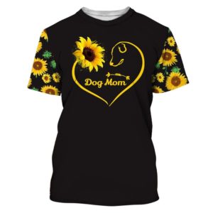 Dog Mom Sunflower 3D All Over Print Shirt Apparel