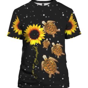 You Are My Sunshine Sunflower & Turtle 3D Shirt Apparel