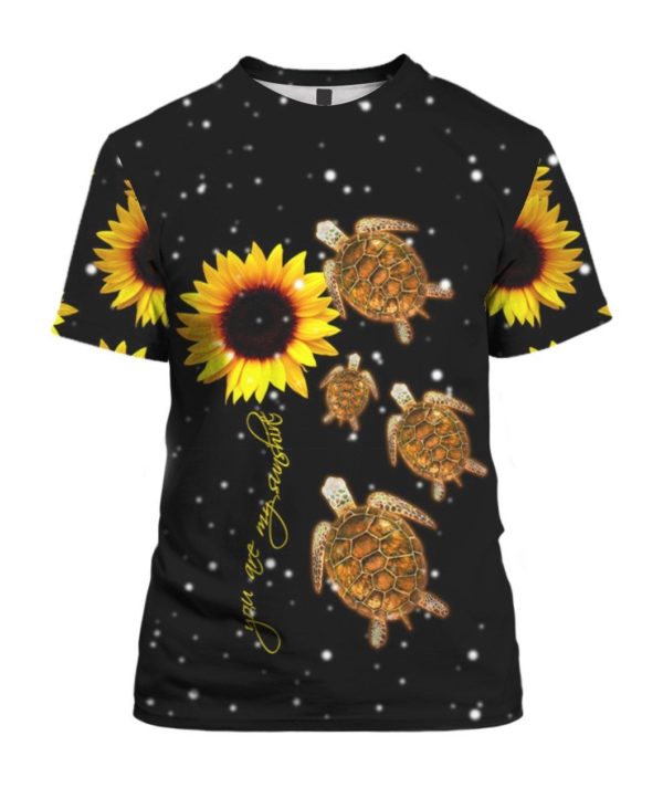 You Are My Sunshine Sunflower & Turtle 3D Shirt Apparel