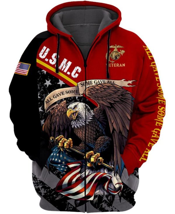 USMC Veteran All Gave Some, Some Gave All 3D All Over Print Shirt Apparel