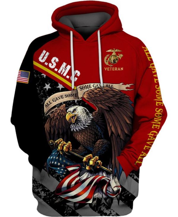 USMC Veteran All Gave Some, Some Gave All 3D All Over Print Shirt Apparel