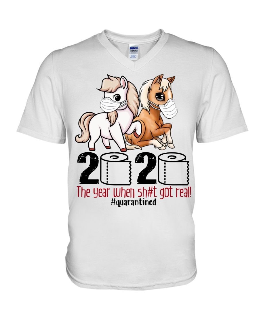 Funny Horse Quarantined 2020 The Year When Sh#t Got Real Shirt Apparel Funny Horse Quarantined 2020 The Year When Sh#t Got Real Shirt Apparel