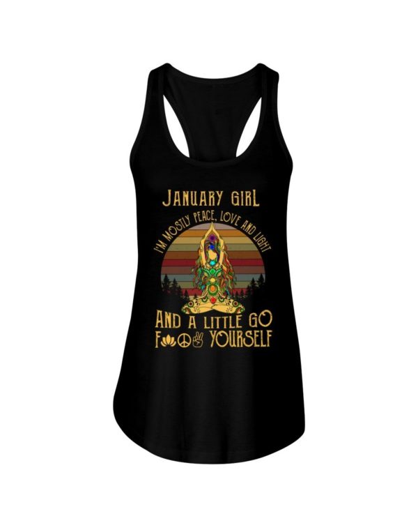 January Girl I'm Mostly Peace Love And Light Yoga Buddha Yoga Shirt Apparel