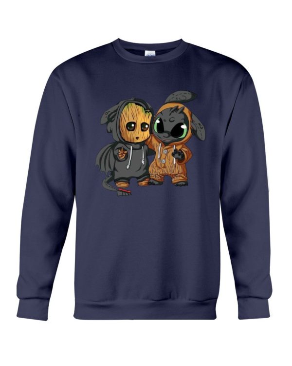 Baby Groot & Toothless Together Shirt Apparel