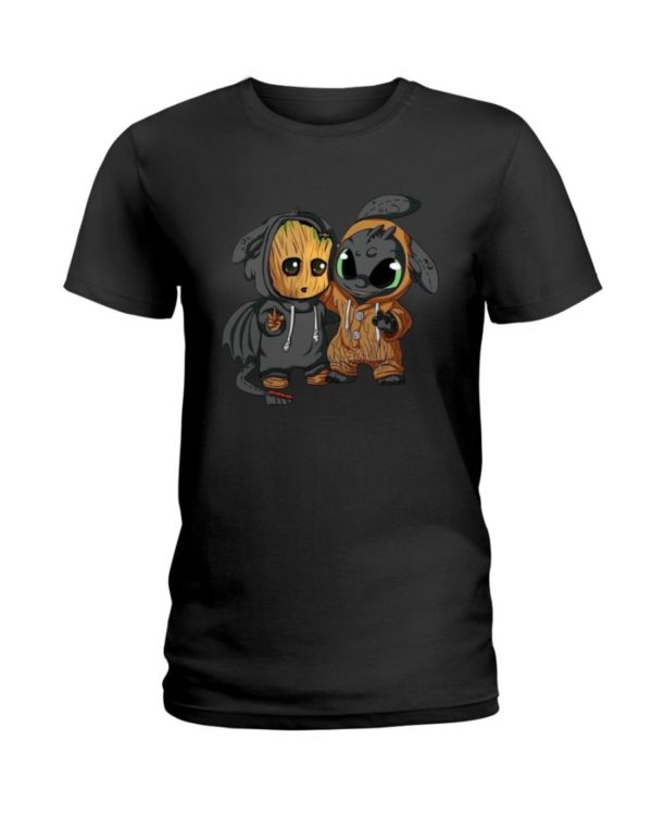 Baby Groot & Toothless Together Shirt Apparel