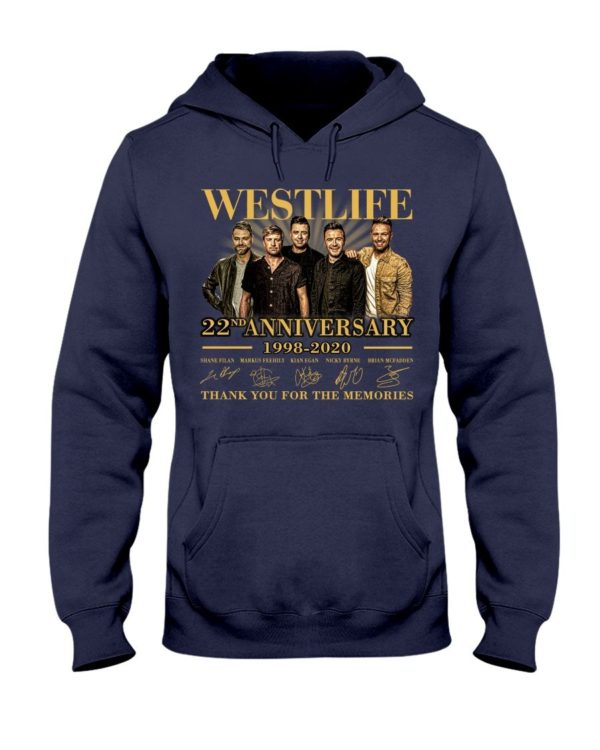 Westlife 22nd Anniversary 1998 2020 thank you for the memories signatures shirt Uncategorized