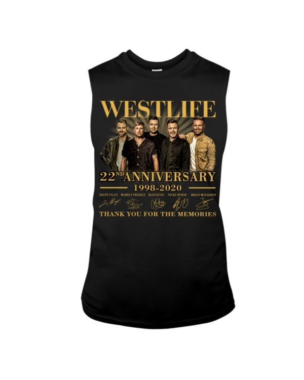 Westlife 22nd Anniversary 1998 2020 thank you for the memories signatures shirt Uncategorized