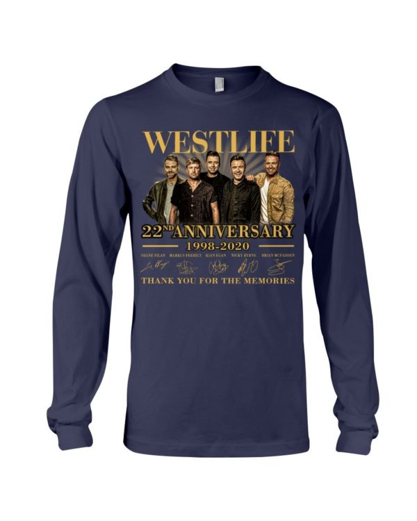 Westlife 22nd Anniversary 1998 2020 thank you for the memories signatures shirt Uncategorized