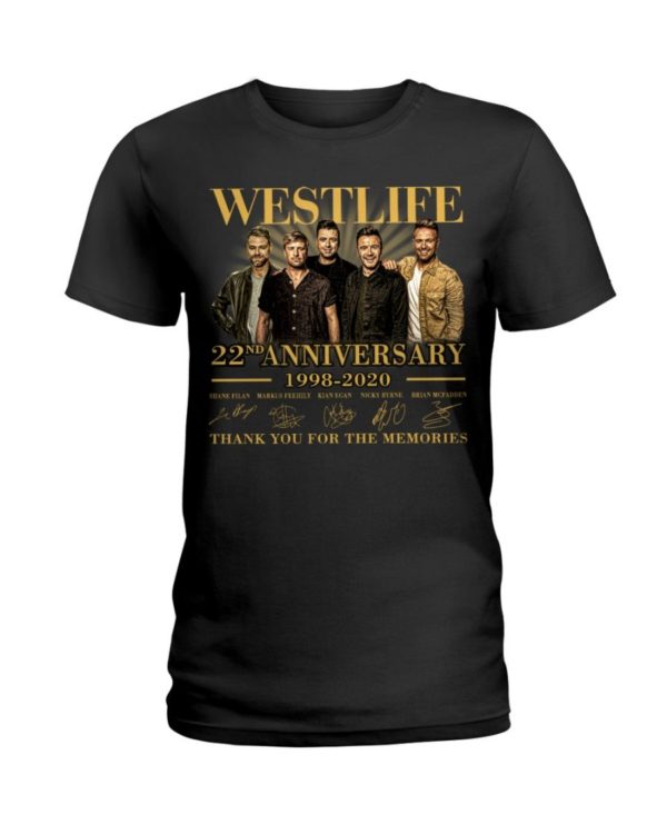 Westlife 22nd Anniversary 1998 2020 thank you for the memories signatures shirt Uncategorized