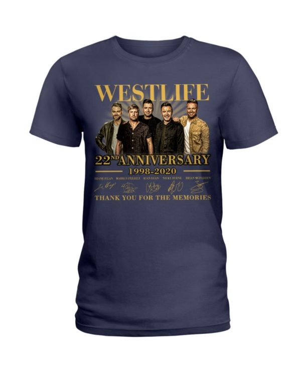 Westlife 22nd Anniversary 1998 2020 thank you for the memories signatures shirt Uncategorized