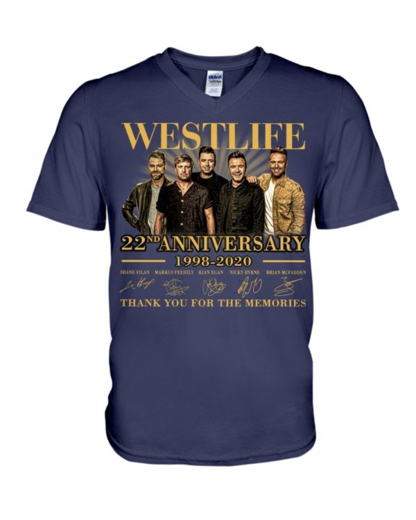 Westlife 22nd Anniversary 1998 2020 thank you for the memories signatures shirt Uncategorized