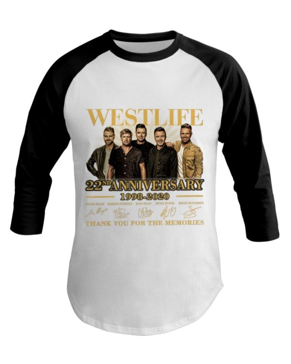 Westlife 22nd Anniversary 1998 2020 thank you for the memories signatures shirt Uncategorized