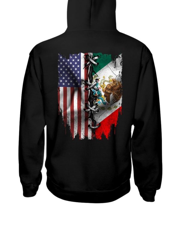 Mexican and American Flag Shirt Apparel