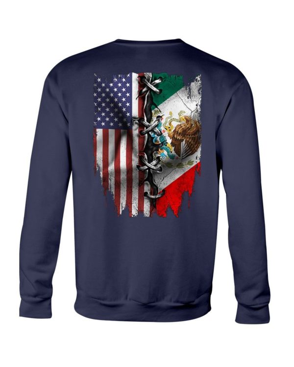 Mexican and American Flag Shirt Apparel