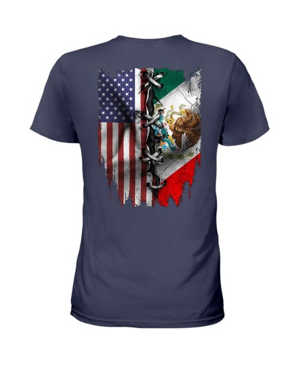 Mexican and American Flag Shirt Apparel