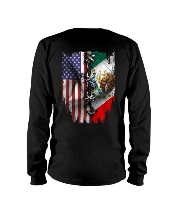 Mexican and American Flag Shirt Apparel