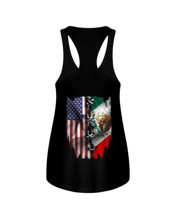 Mexican and American Flag Shirt Apparel