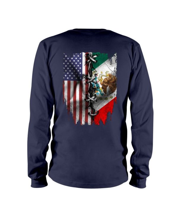 Mexican and American Flag Shirt Apparel